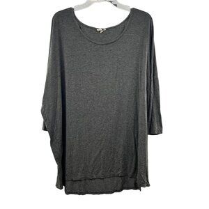 Simple Suzanne Betro Women's 3/4 Sleeve Hi Low Top Gray Size XL